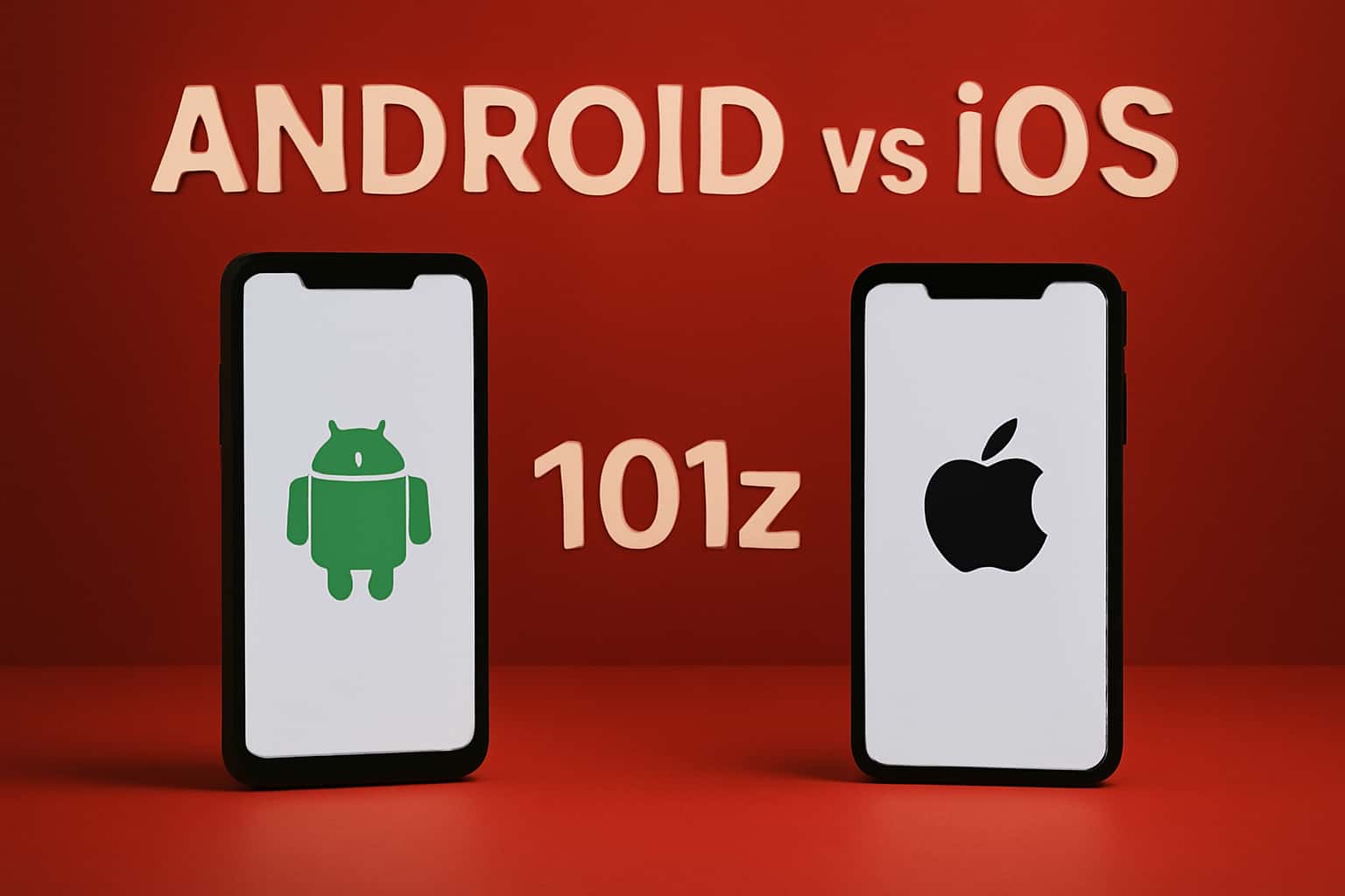 An informational graphic comparing 101z on Android and iOS platforms.
