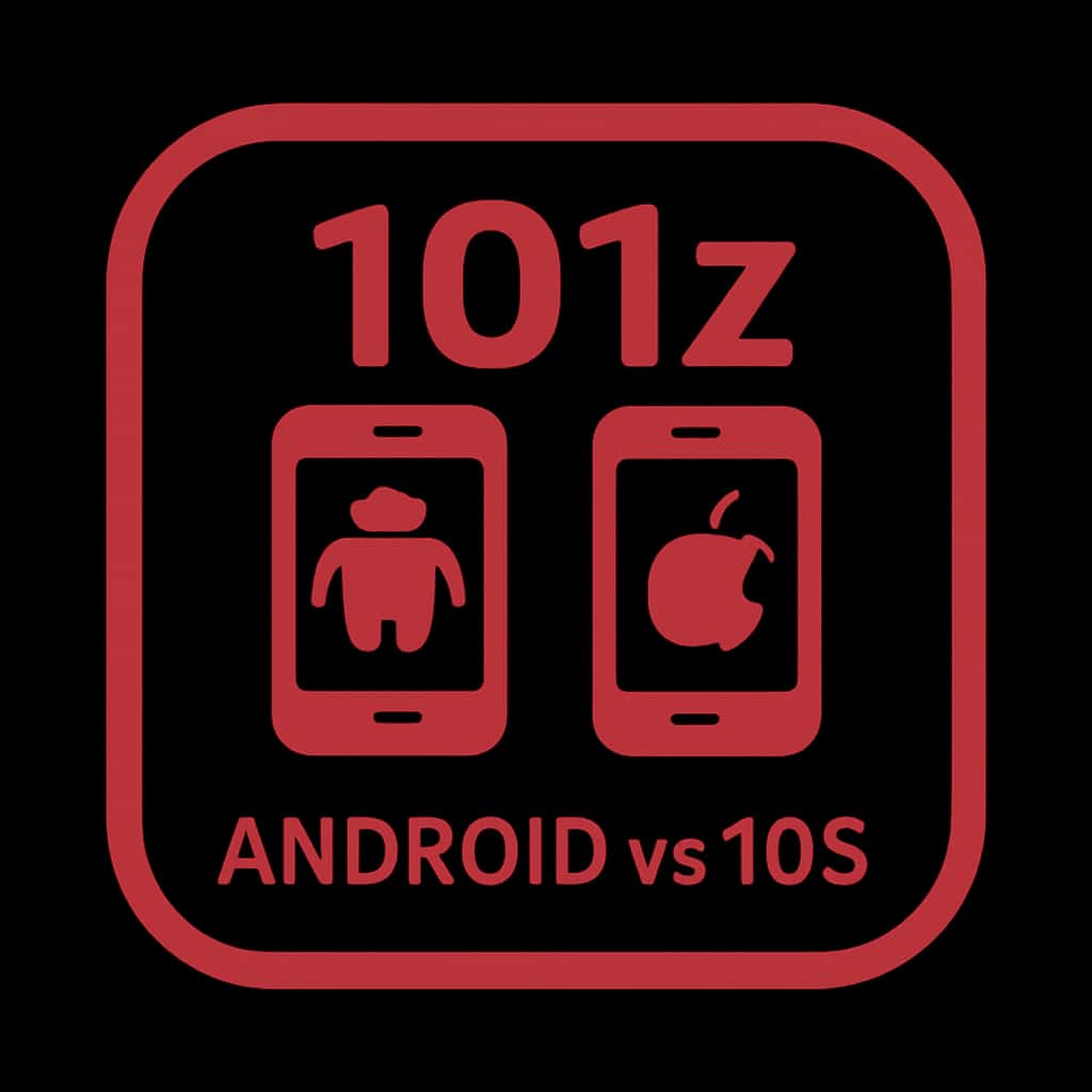 A badge representing the guide for 101z Android vs iOS.