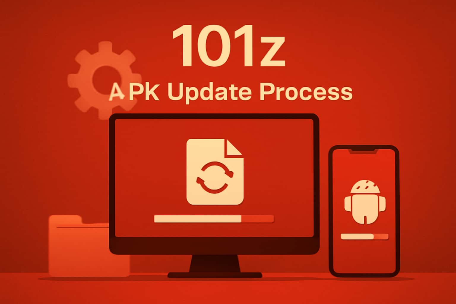 A visual representation of the 101z APK update process with relevant text.