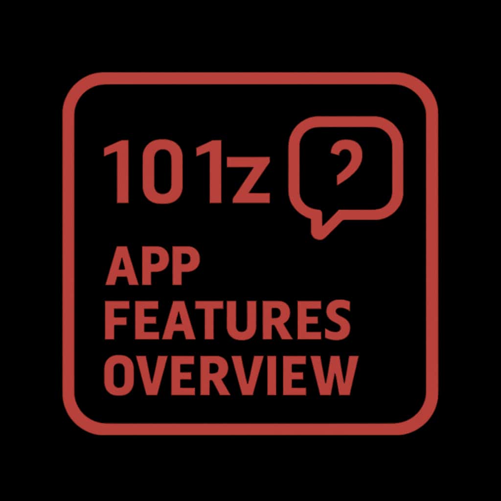 Badge representing the 101z App Features Overview.