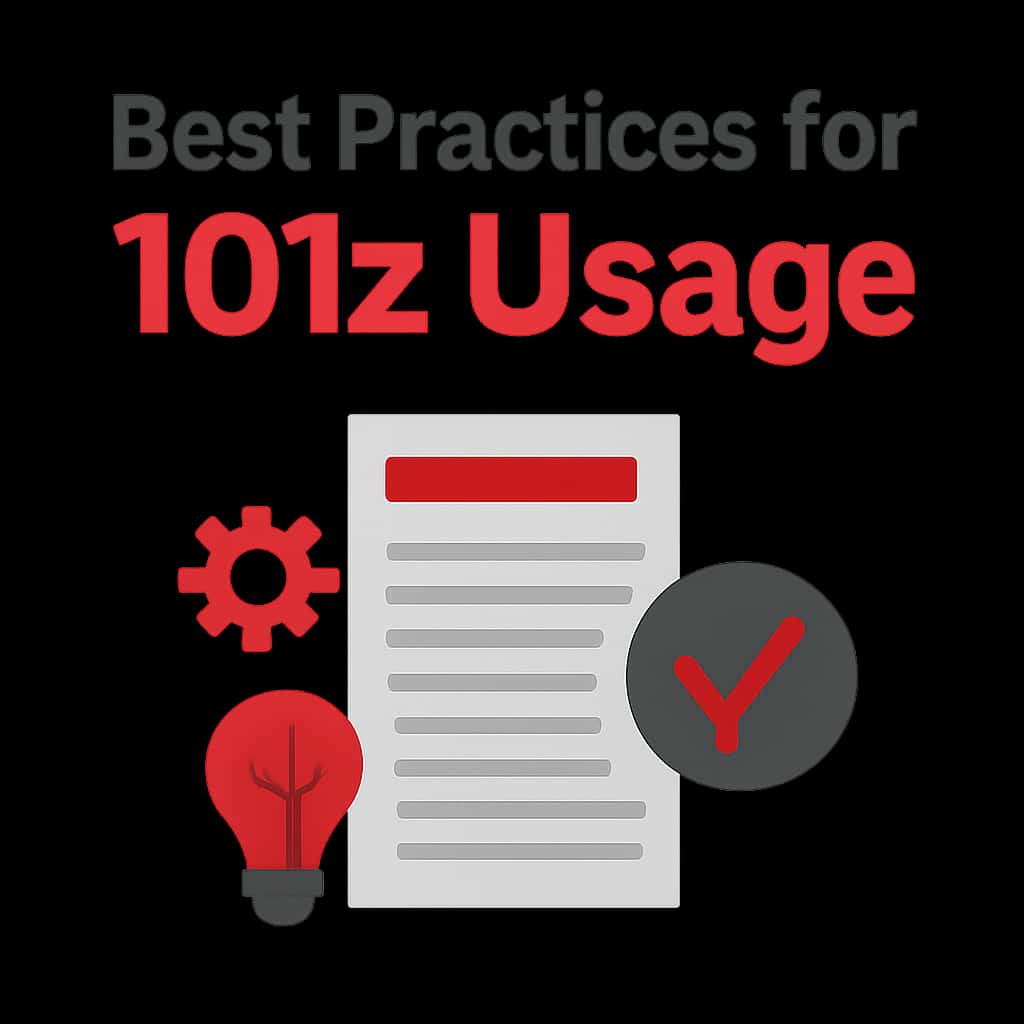 An educational diagram outlining best practices for 101z usage.