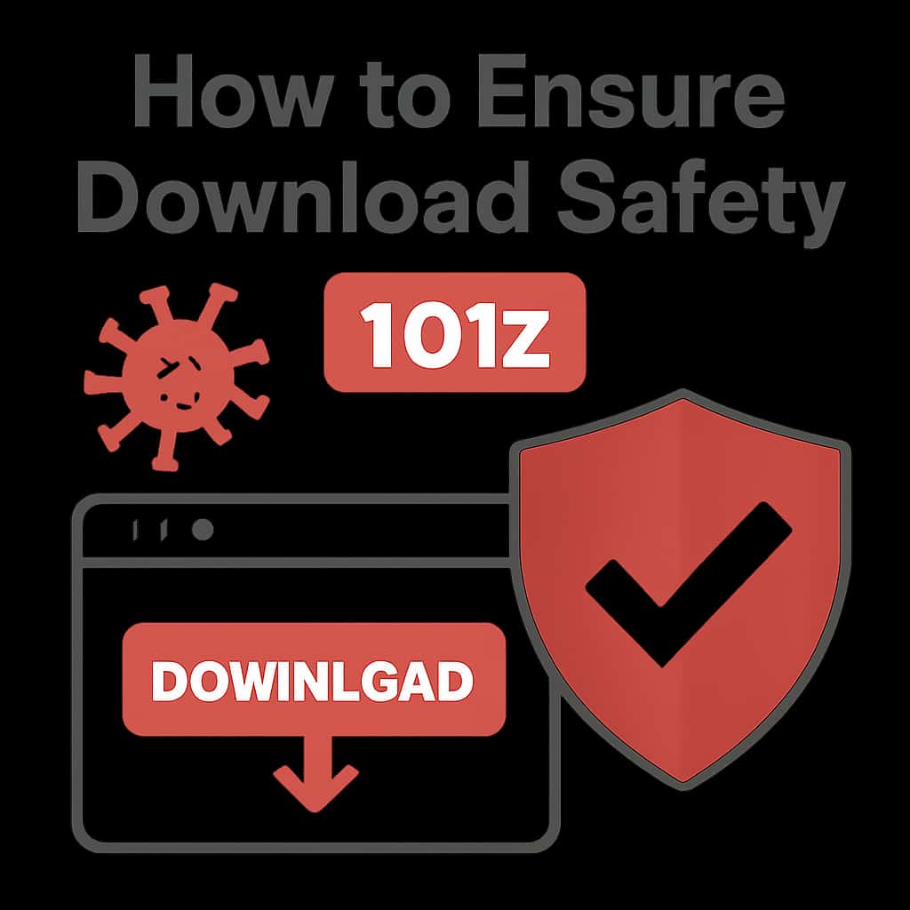 Diagram illustrating the steps to safely download the 101z app.