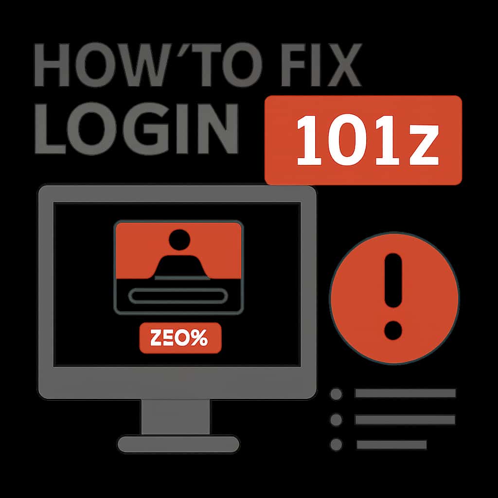 An educational diagram illustrating the troubleshooting steps for 101z login.