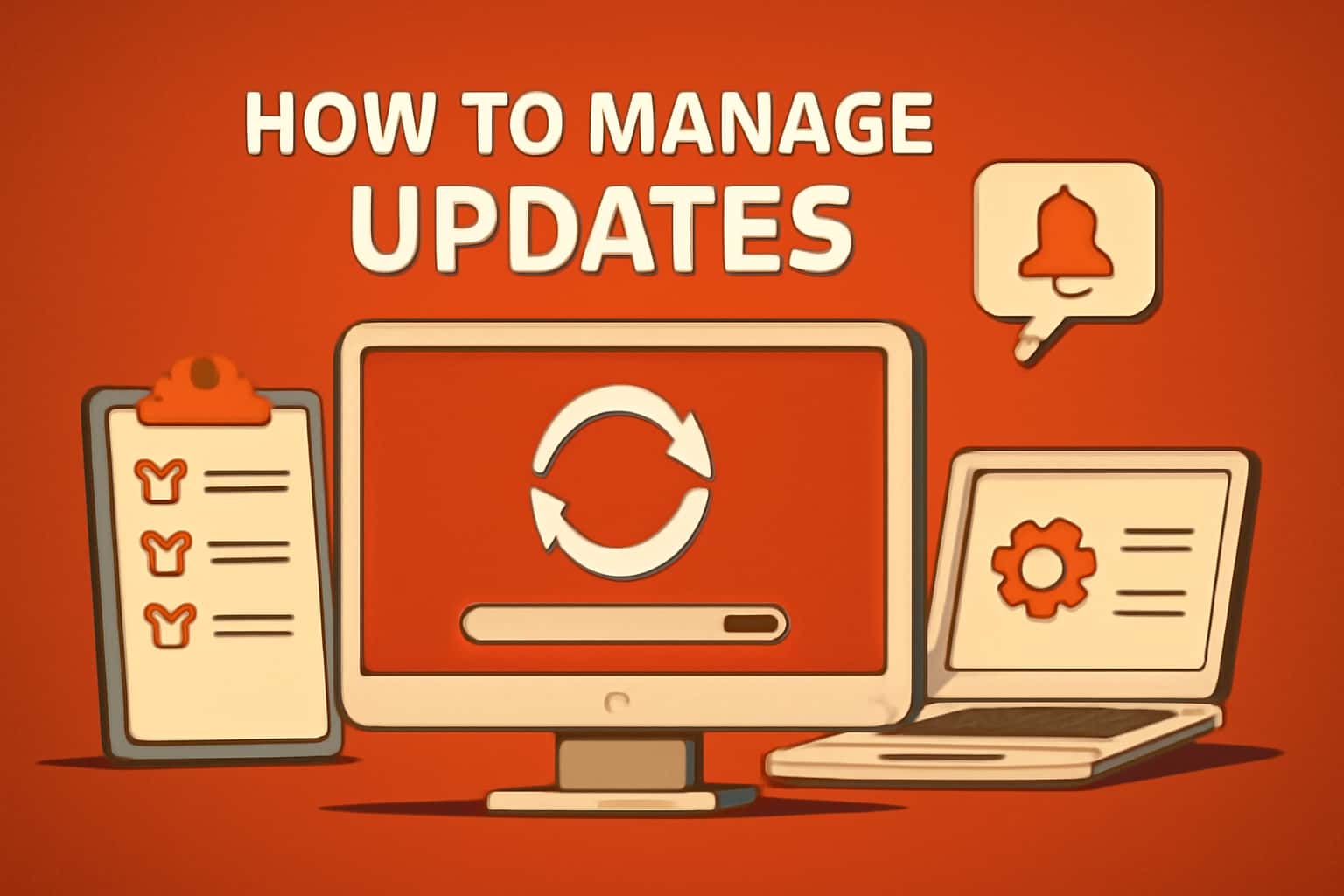 Informative scene detailing how to manage updates for the 101z app.