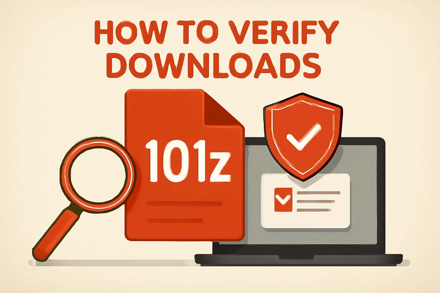 Informational image about verifying 101z downloads.