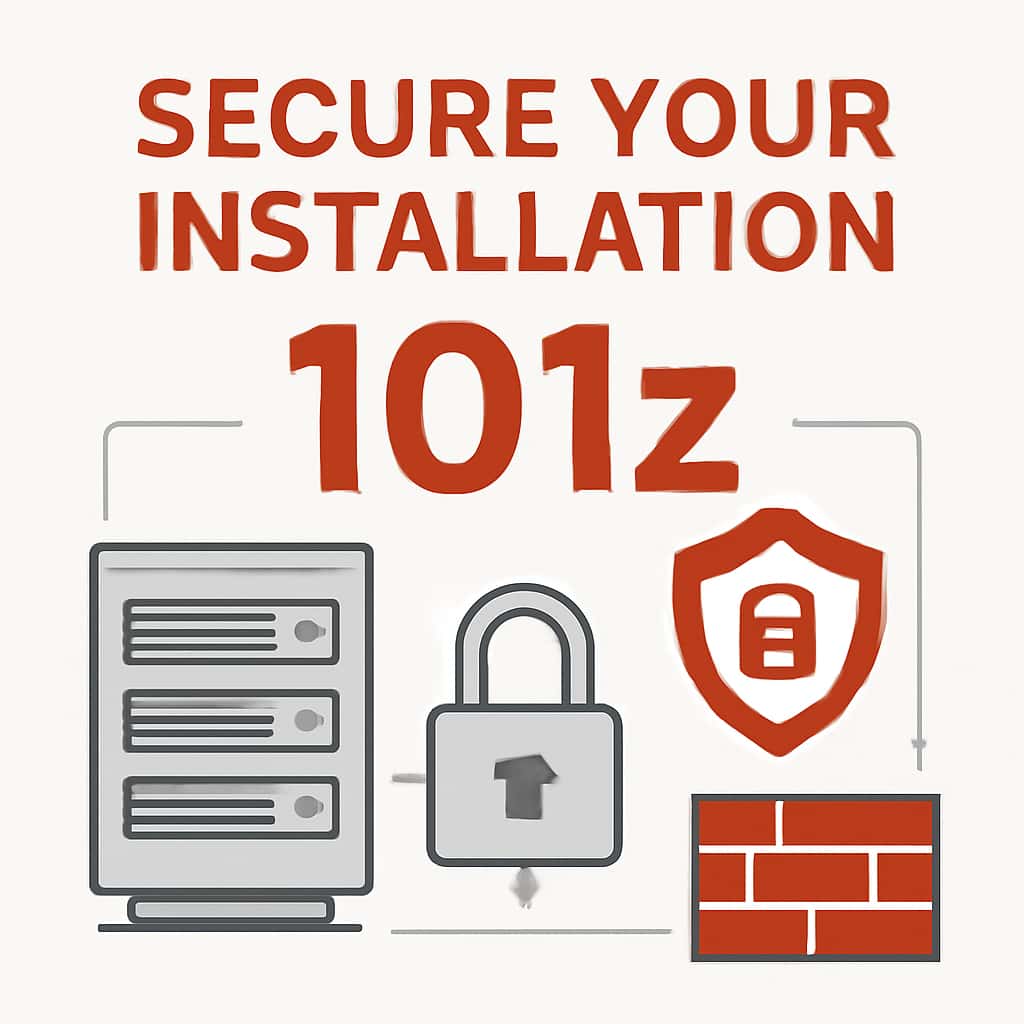 Illustration depicting steps for securing 101z installation.