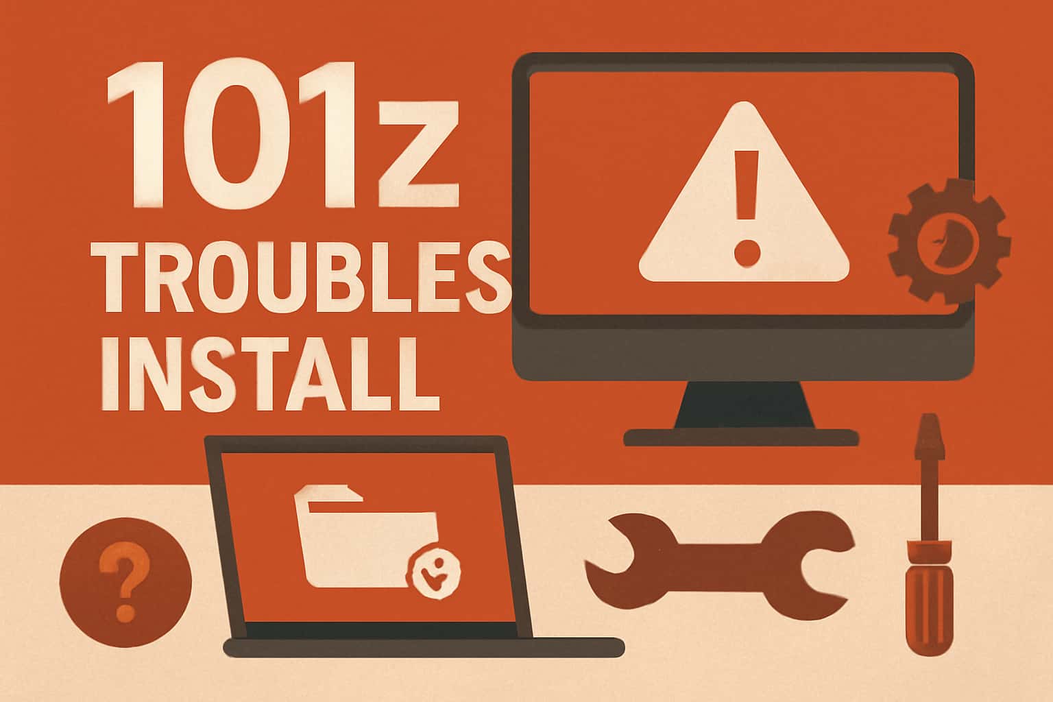 Visual representation of troubleshooting the 101z app installation process.