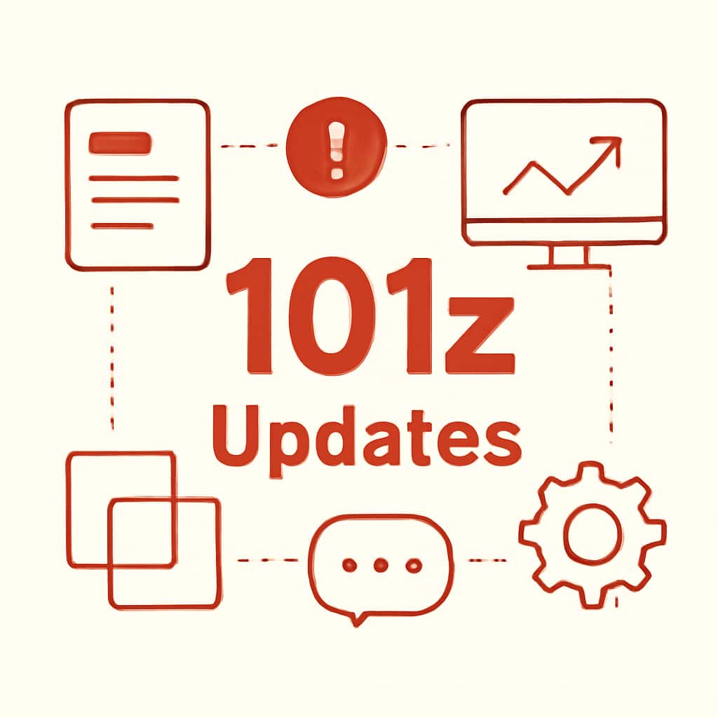 An educational illustration of the update process for 101z.