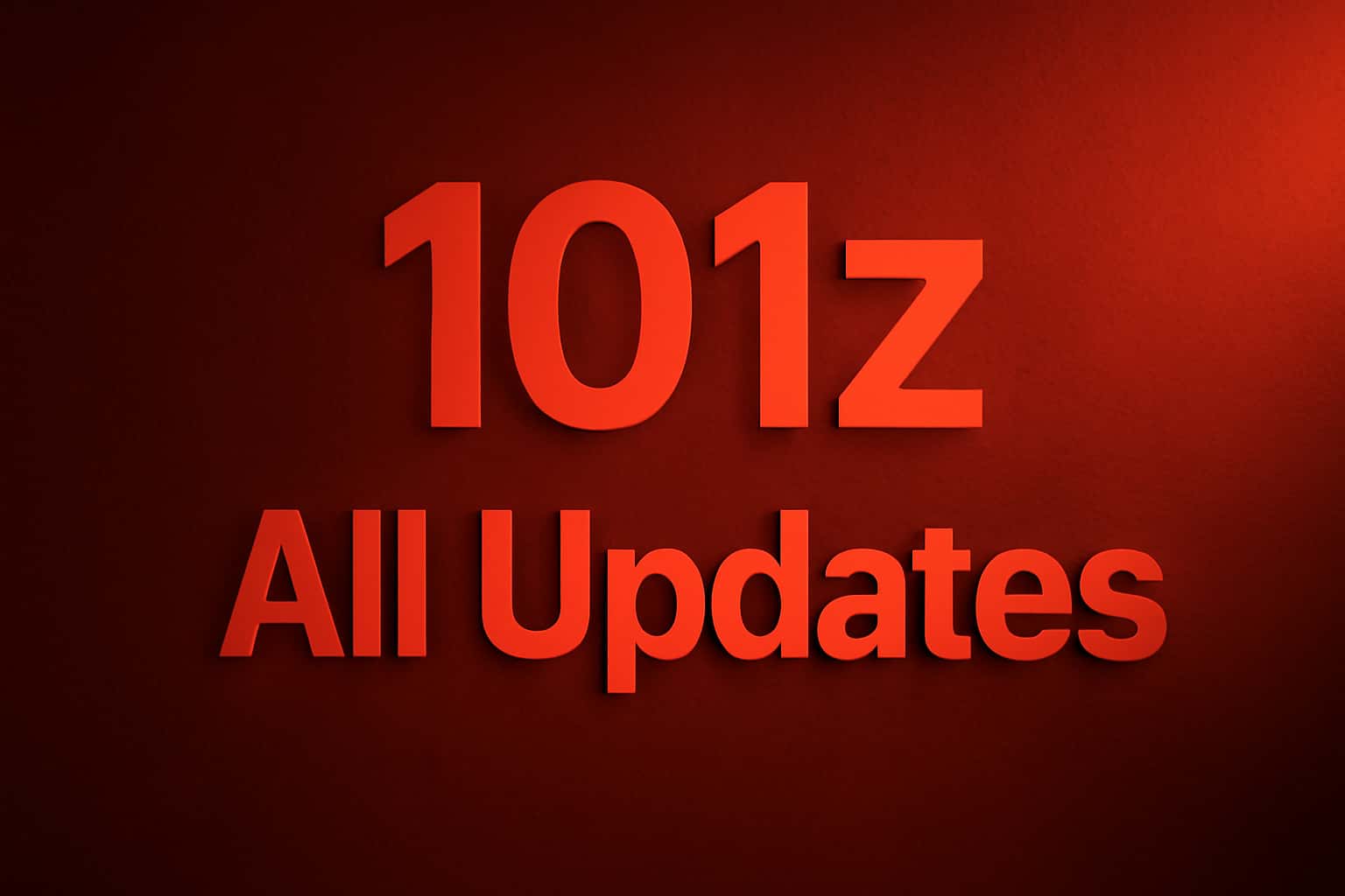 Informational scene about All 101z Updates with clear text.